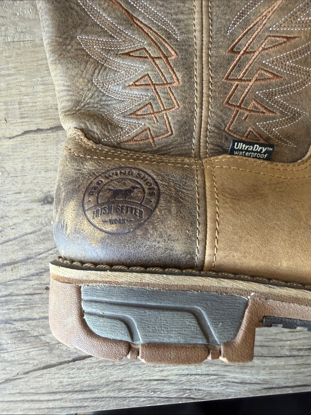 Red Wing Shoes Iris setter Men's Tan Brown Leather Western Work Boots size 9.5 - Picture 9 of 11